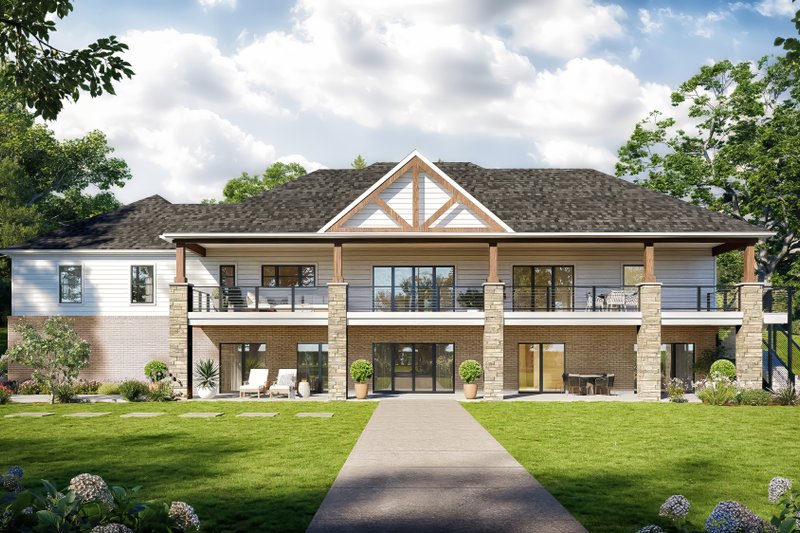 House Plan Design - Exterior - Rear Elevation for Farmhouse House Plan #1117-1 - 4 bed, 3.5 bath