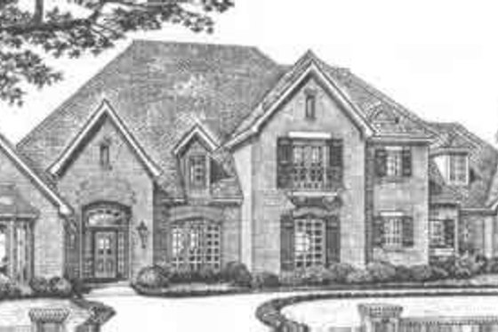 Exterior - Front Elevation for European House Plan #310-517 - 4 bed, 4.5 bath