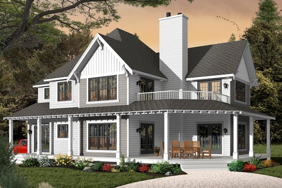 Exterior - Front Elevation 4 for Traditional House Plan #23-2510 - 3 bed, 2.5 bath
