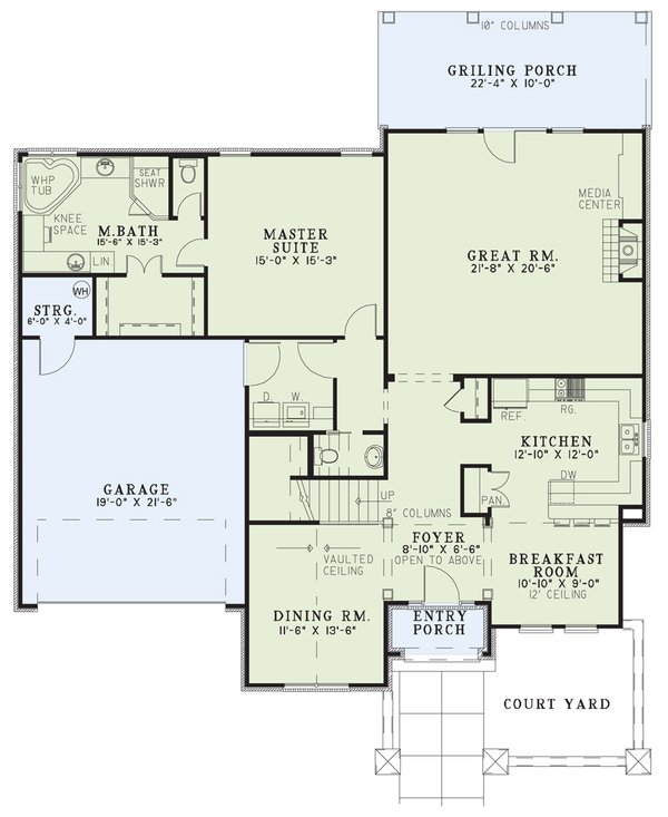 Dream House Plan - Mediterranean Floor Plan - Main Floor Plan #17-2929