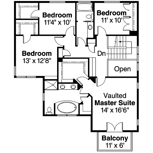 House Plan Design - Craftsman Floor Plan - Upper Floor Plan #124-549