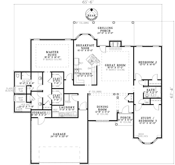 House Design - Southern Floor Plan - Main Floor Plan #17-2185