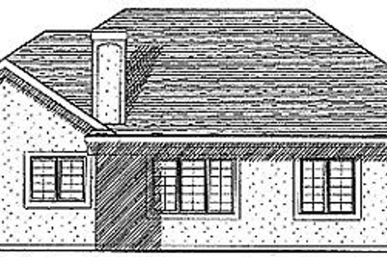 Exterior - Rear Elevation for European House Plan #70-205 - 3 bed, 2 bath