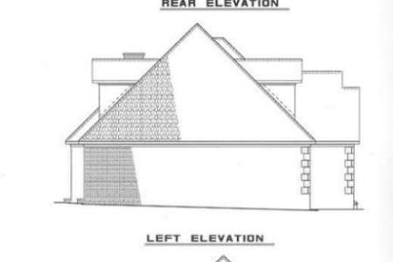 House Blueprint - Exterior - Rear Elevation for European House Plan #17-267 - 3 bed, 2.5 bath