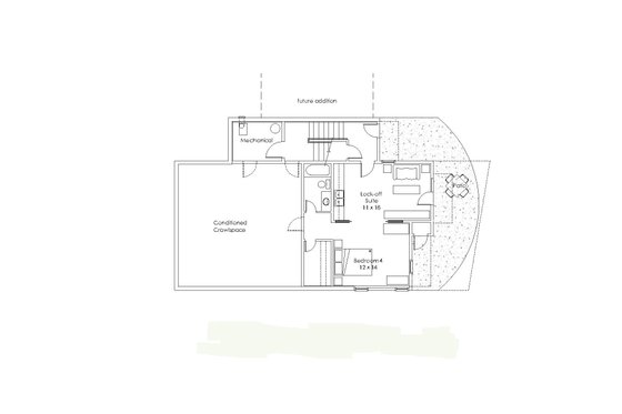 Floor Plan - Lower Floor for Modern House Plan #902-3 - 4 bed, 4 bath