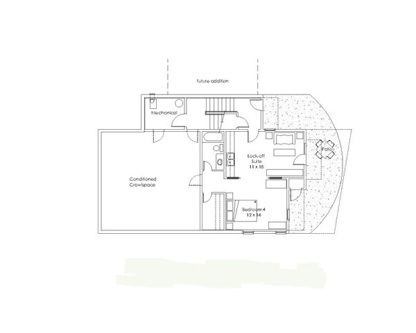 Modern Floor Plan - Lower Floor Plan #902-3
