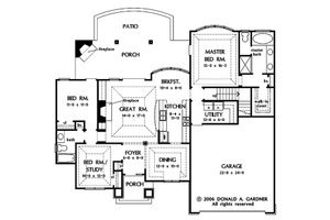 Floor Plan - Main Floor for European House Plan #929-59 - 3 bed, 2 bath