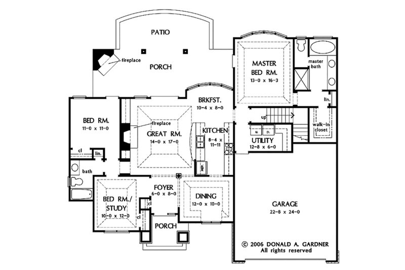 Architectural House Design - Floor Plan - Main Floor for European House Plan #929-59 - 3 bed, 2 bath