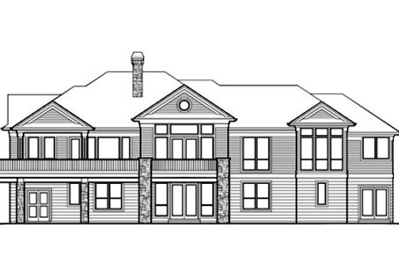Exterior - Rear Elevation for European House Plan #48-131 - 5 bed, 3.5 bath