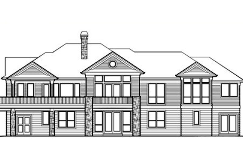 Home Plan - Exterior - Rear Elevation for European House Plan #48-131 - 5 bed, 3.5 bath