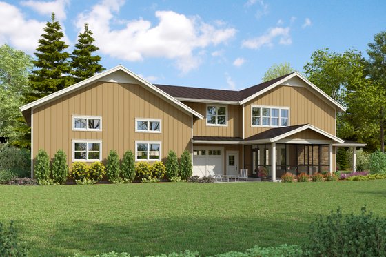 Exterior - Rear Elevation 2 for Country House Plan #48-1113 - 3 bed, 3.5 bath