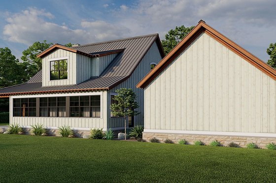 Exterior - Rear Elevation 1 for Craftsman House Plan #923-295 - 3 bed, 2.5 bath