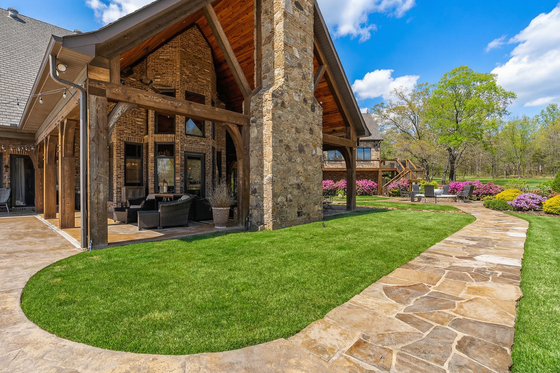 Exterior - Rear Elevation for European House Plan #17-2462 - 5 bed, 5.5 bath