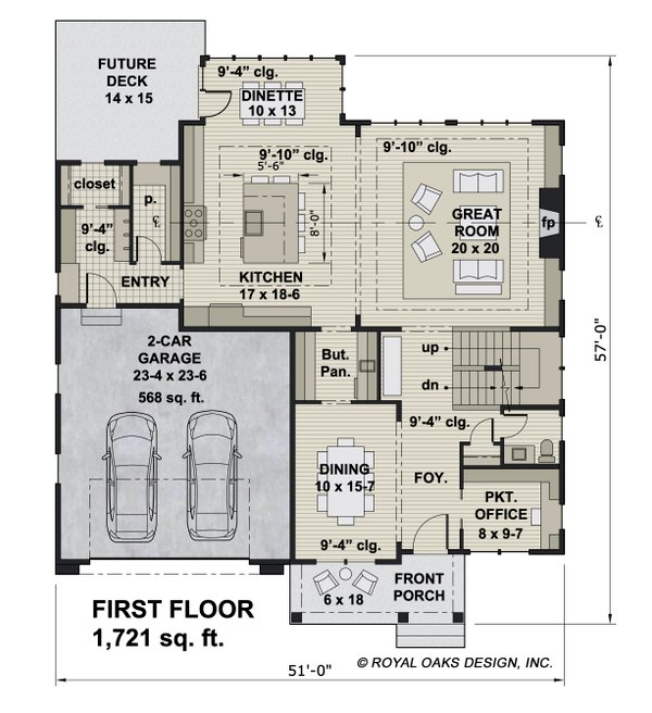 Farmhouse Floor Plan - Main Floor Plan #51-1212
