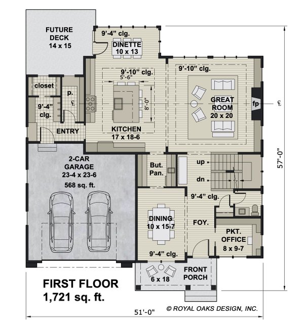 Home Plan - Farmhouse Floor Plan - Main Floor Plan #51-1212