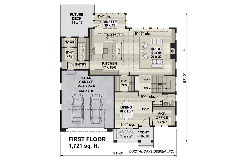 Home Plan - Floor Plan - Main Floor for Farmhouse House Plan #51-1212 - 4 bed, 3.5 bath