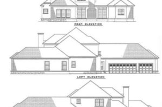 Exterior - Rear Elevation for Traditional House Plan #17-251 - 4 bed, 3.5 bath
