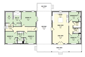 Floor Plan - Main Floor for Barndominium House Plan #1092-24 - 5 bed, 3 bath