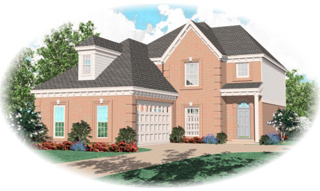 Exterior - Front Elevation 2 for European House Plan #81-13646 - 3 bed, 2.5 bath