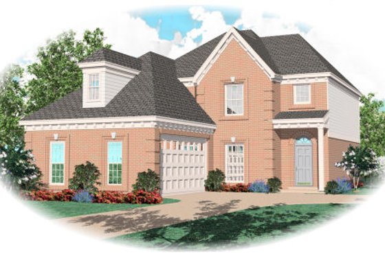 Exterior - Front Elevation for European House Plan #81-13646 - 3 bed, 2.5 bath