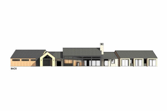 Exterior - Rear Elevation 3 for Ranch House Plan #1096-46 - 4 bed, 4.5 bath