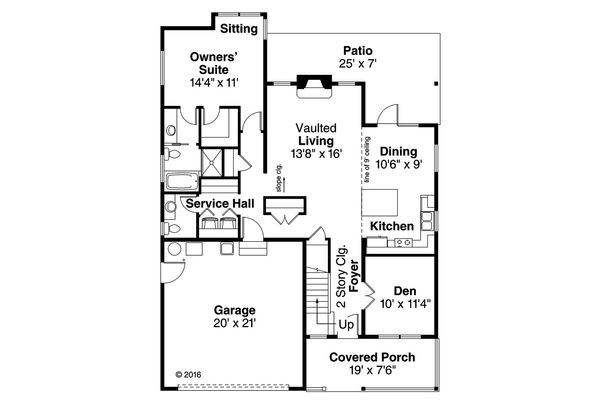 House Design - Cottage Floor Plan - Main Floor Plan #124-1036
