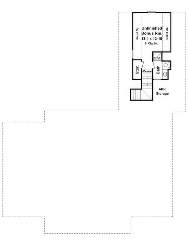 House Blueprint - Country Floor Plan - Upper Floor Plan #21-529