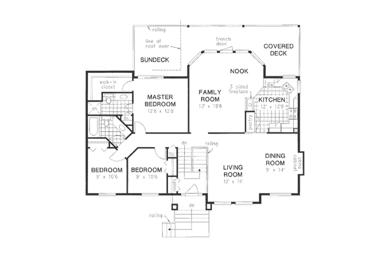 Dream House Plan - Floor Plan - Main Floor for European House Plan #18-9326 - 3 bed, 2 bath