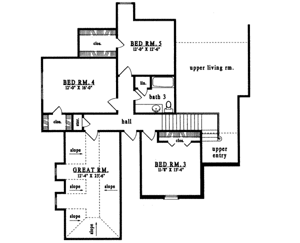 European Floor Plan - Upper Floor Plan #42-278