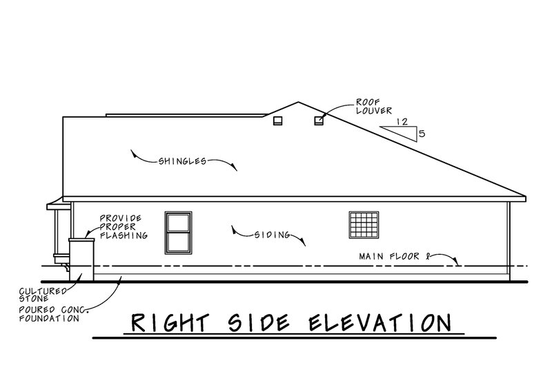 House Blueprint - Exterior - Other Elevation 1 for Cottage House Plan #20-2190 - 3 bed, 2 bath
