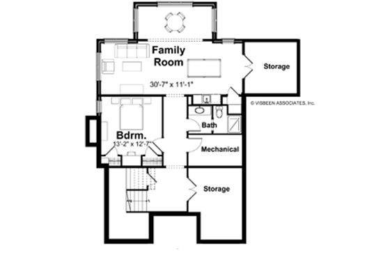 Floor Plan - Lower Floor for Farmhouse House Plan #928-425 - 3 bed, 2.5 bath