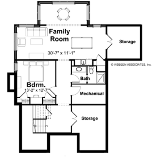 Home Plan - Floor Plan - Lower Floor for Farmhouse House Plan #928-425 - 3 bed, 2.5 bath