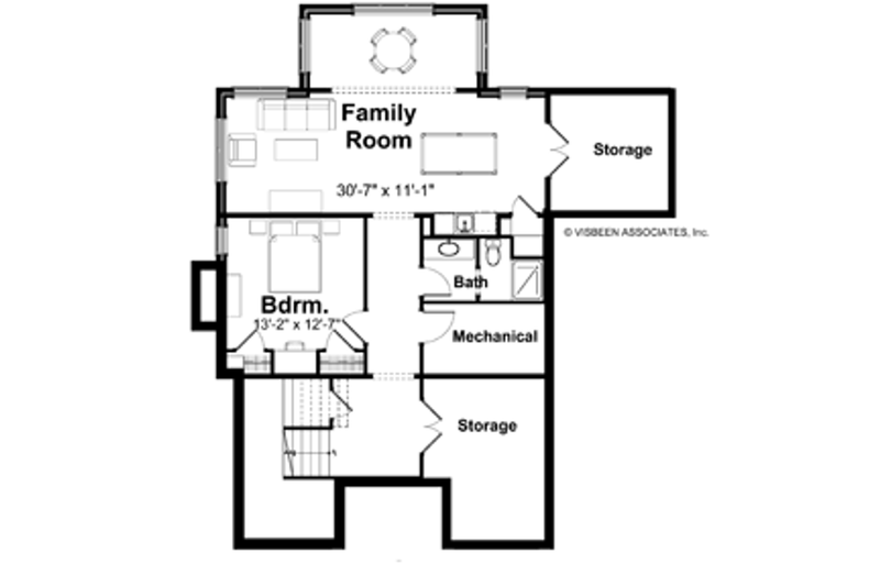 Home Plan - Floor Plan - Lower Floor for Farmhouse House Plan #928-425 - 3 bed, 2.5 bath