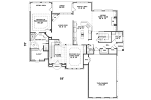 Floor Plan - Main Floor for European House Plan #81-368 - 4 bed, 3.5 bath