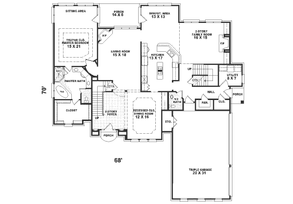 European Floor Plan - Main Floor Plan #81-368