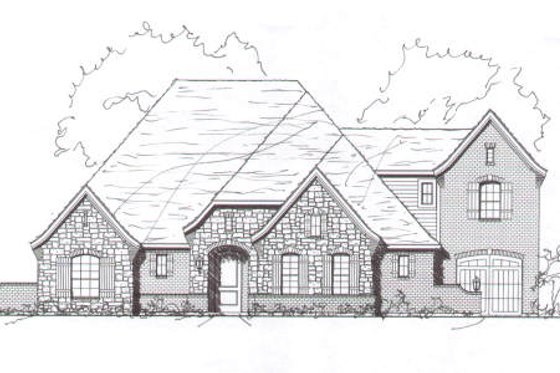 Exterior - Front Elevation for European House Plan #141-266 - 5 bed, 4.5 bath