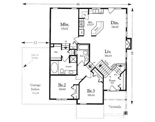 European Floor Plan - Main Floor Plan #409-106