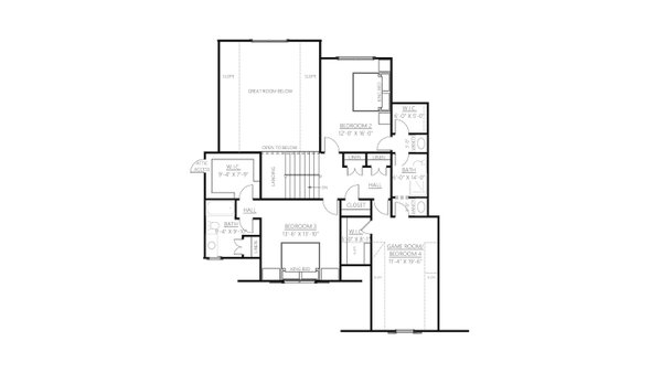 Craftsman Floor Plan - Upper Floor Plan #1094-23