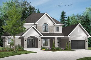 Exterior - Front Elevation 3 for Traditional House Plan #23-831 - 4 bed, 3.5 bath