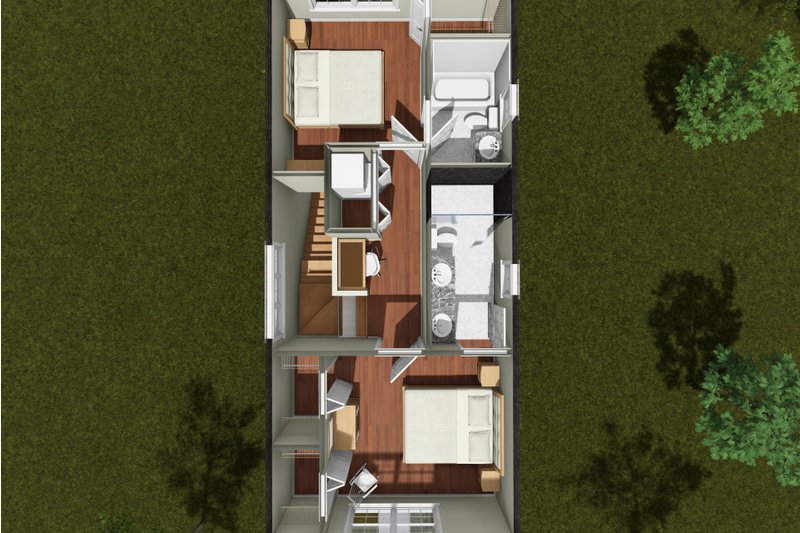 Home Plan - Floor Plan - Upper Floor 1 for Modern House Plan #513-2488 - 2 bed, 2.5 bath