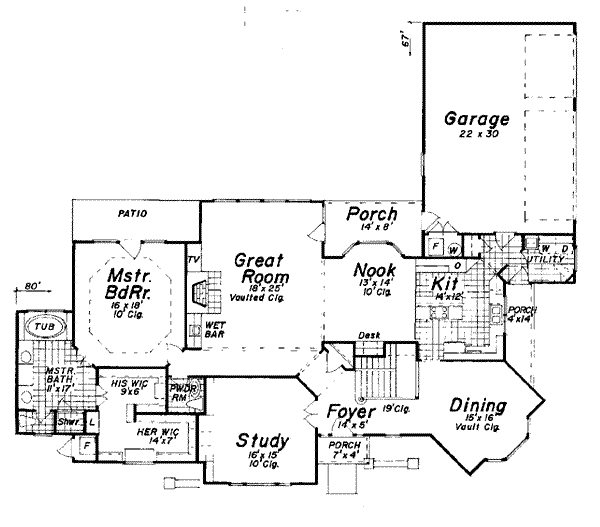 Dream House Plan - European Floor Plan - Main Floor Plan #52-139