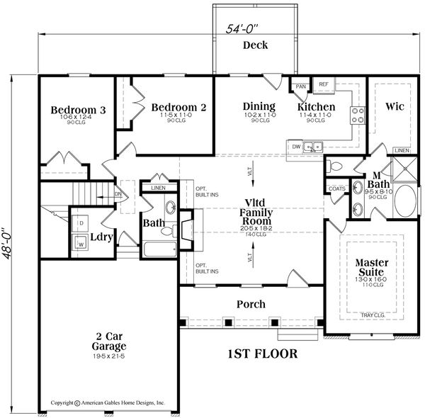 House Plan Design - Craftsman Floor Plan - Main Floor Plan #419-104
