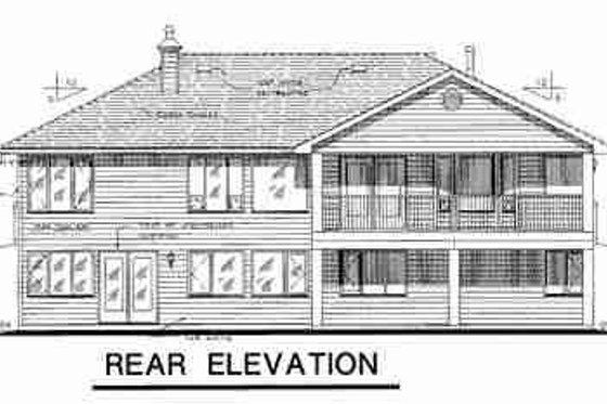 Exterior - Rear Elevation for Traditional House Plan #18-9304 - 4 bed, 2.5 bath