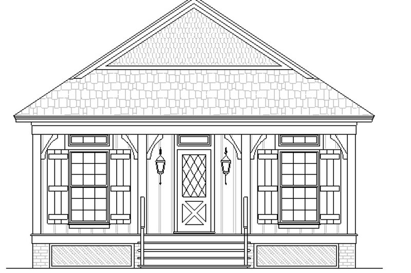 House Blueprint - Exterior - Other Elevation 1 for Cottage House Plan #45-616 - 2 bed, 2 bath