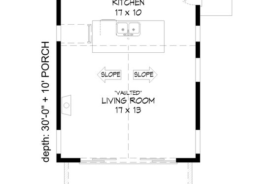 Exterior - Front Elevation 3 for Contemporary House Plan #932-1127 - 1 bed, 1 bath
