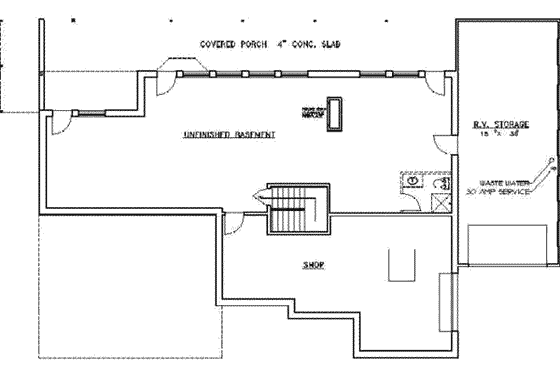 Floor Plan - Lower Floor for Traditional House Plan #117-144 - 2 bed, 4 bath