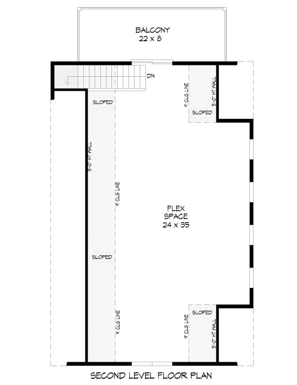 Architectural House Design - Floor Plan - Upper Floor for Traditional House Plan #932-504, 1 bath