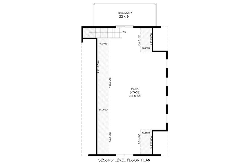 Architectural House Design - Floor Plan - Upper Floor for Traditional House Plan #932-504, 1 bath