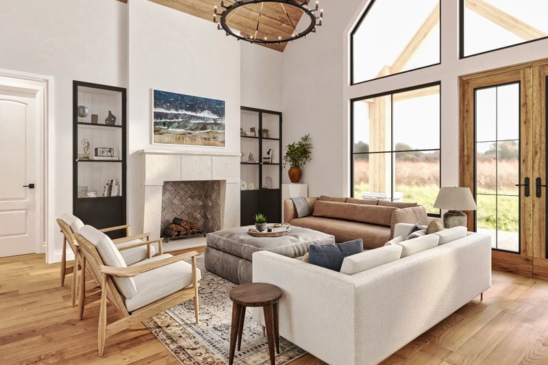 House Design - Interior - Family Room 1 for Farmhouse House Plan #119-472 - 3 bed, 3.5 bath