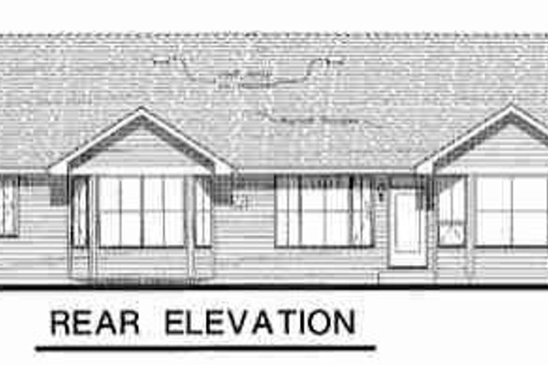House Design - Exterior - Rear Elevation for Ranch House Plan #18-1058 - 3 bed, 2 bath